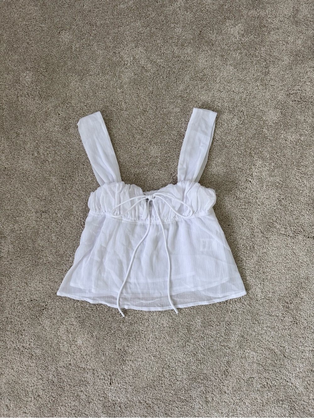 Princess Polly White Babydoll Tank Top